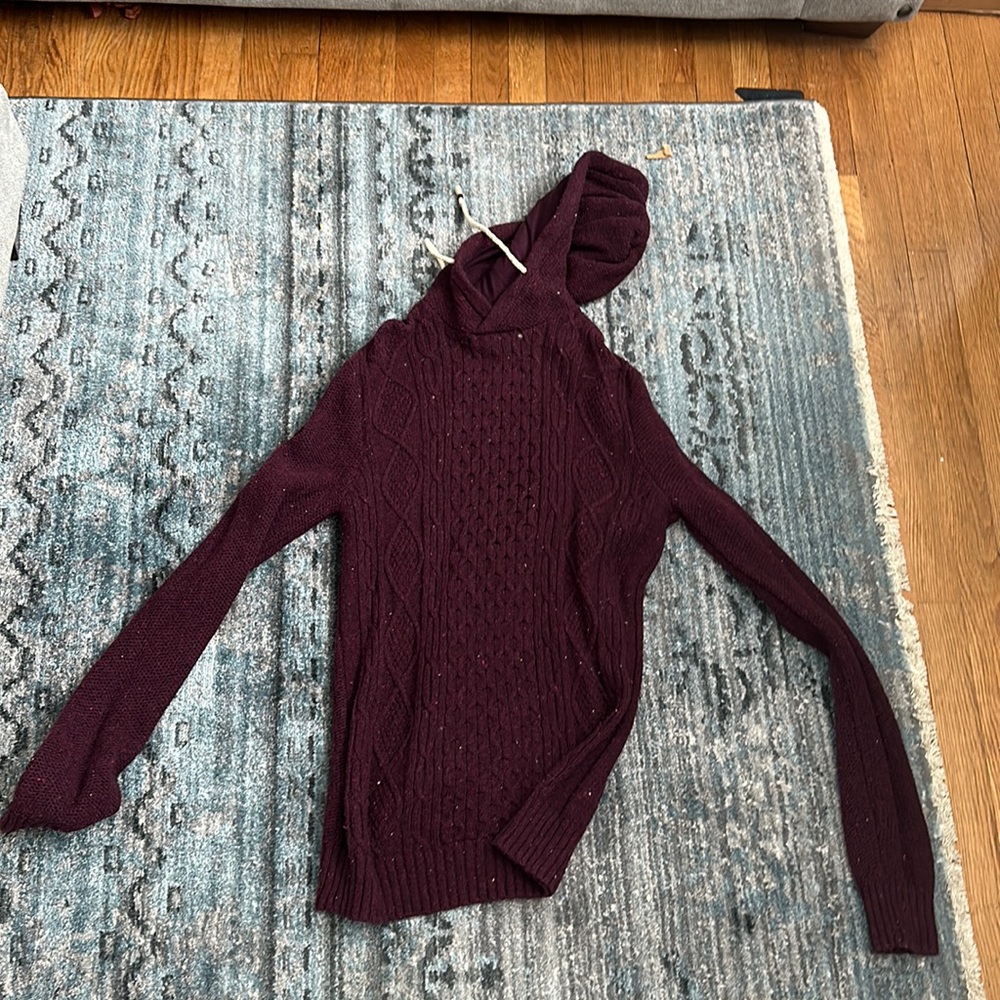 H&M knit hoodie Maroon